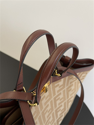 Fen.di Peekaboo X-Tote FF Canvas Brown Color