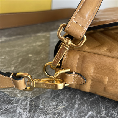 Fen.di BAGUETTE Bag Brown Nappa Leather With FF Motif