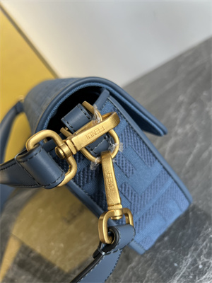 Fen.di BAGUETTE Dk Denim Blue FF Canvas Bag