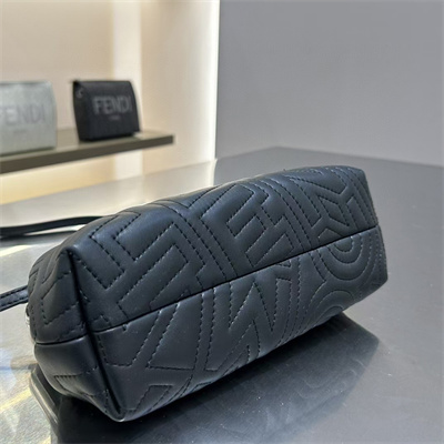 Fen.di FIRST SMALL Black Leather Bag With FF Motif