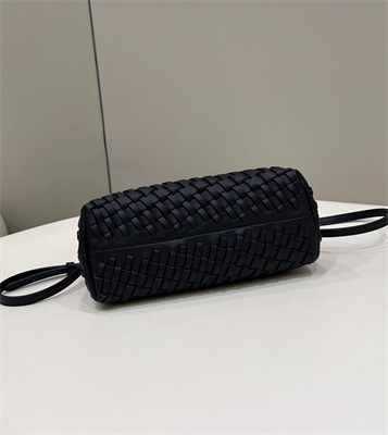 Fen.di FIRST SMALL Black Interlaced Leather Bag