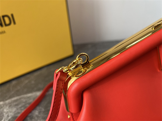 Fen.di FIRST SMALL Red Leather Bag