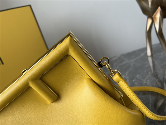 Fen.di FIRST SMALL Yellow Leather Bag