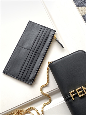 Fen.digraphy Chain Wallet Black Leather