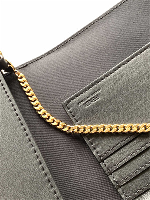 Fen.digraphy Chain Wallet Black Leather