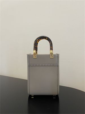 Fen.di MINI SUNSHINE SHOPPER Grey Leather