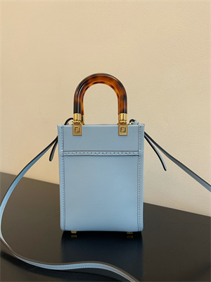 Fen.di MINI SUNSHINE SHOPPER Blue Leather
