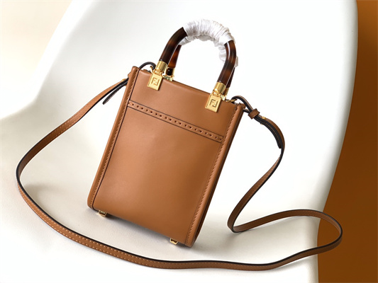 Fen.di MINI SUNSHINE SHOPPER Brown Leather