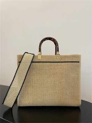 Fen.di SUNSHINE Medium Natural Straw Shopper
