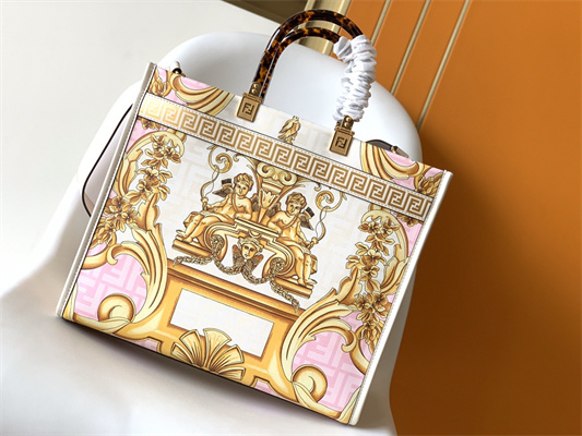 Fen.di FENDACE SUNSHINE Medium Multicolor Printed Leather Shopper