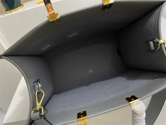 Fen.di SUNSHINE Medium Dk Grey Leather Shopper