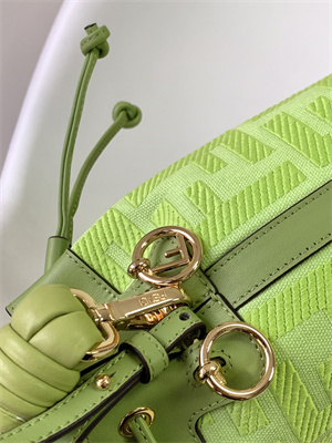 Fen.di MON TRESOR Green Canvas FF Mini Bag