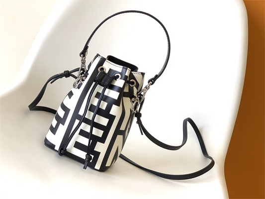 Fen.di Roma&Marc Jacobs MON TRESOR White and Black Leather Mini Bag