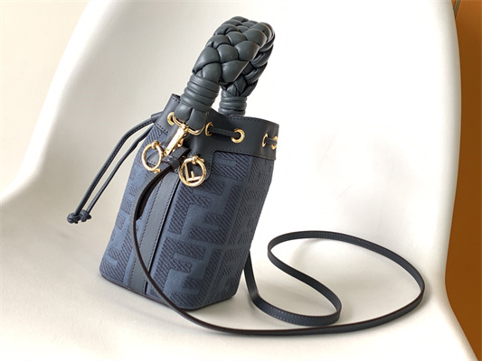 Fen.di MON TRESOR Blue Canvas FF Mini Bag