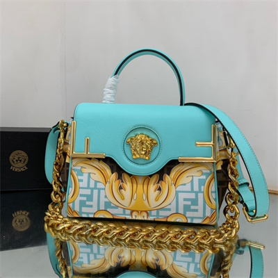 Fen.di Fendace LA Medusa Meidum Handbag Blue