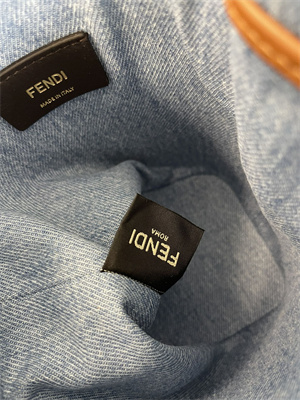 Fen.di MON TRESOR Light Blue Denim Mini Bag With FF Embroidery