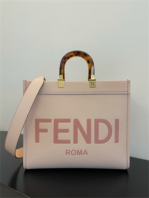 Fen.di SUNSHINE Medium Pink Leather Shopper