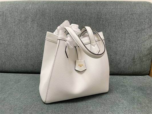 Fen.di ORIGAMI Medium White Leather Bag That Can be Transformed