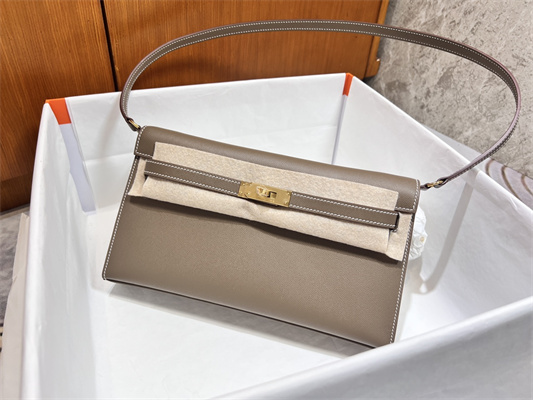 Kelly Elan Bag Madame Leather Gold Tone Metal In Trench Color HS