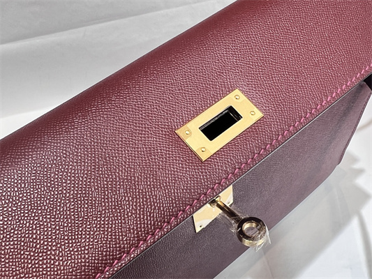 Kelly Elan Bag Madame Leather Gold Tone Metal In Bordeaux Color HS
