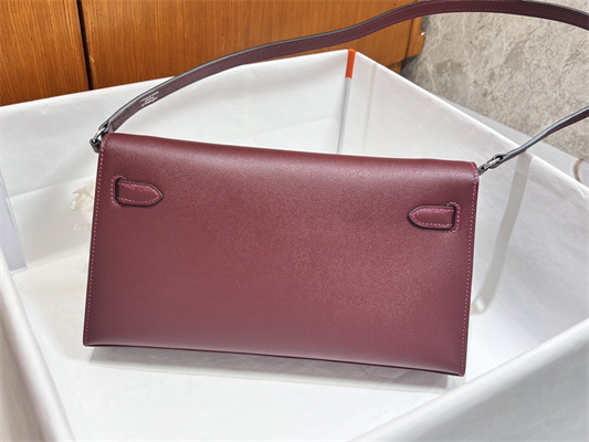 Kelly Elan Bag Madame Leather Silver Tone Metal In Bordeaux Color HS