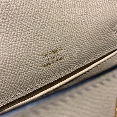 Kelly Pochette Bag Epsom Leather Gold/Silver hardware In Trench Color HS