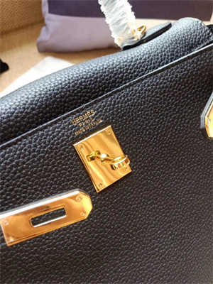 Kelly Retourne Bag Calfskin Leather 25/28CM Gold/Silver Hardware In Black Color