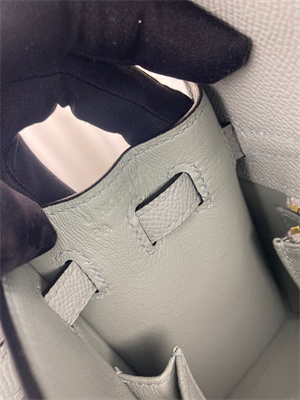 Kelly Sellier Bag Epsom Leather 25/28CM Gold/Silver Hardware In Bleu Glacier Color HS