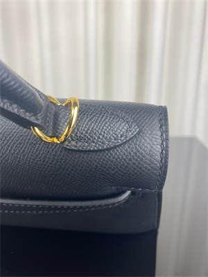Kelly Sellier Bag Epsom Leather 25/28CM Gold/Silver Hardware In Black Color HS