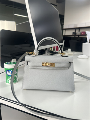 Kelly Mini II Bag Epsom Leather Gold/Silver Hardware In Blue Pale Color HS