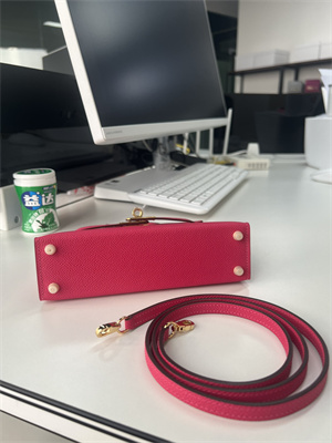 Kelly Mini II Bag Epsom Leather Gold/Silver Hardware In Rose Shocking Color HS