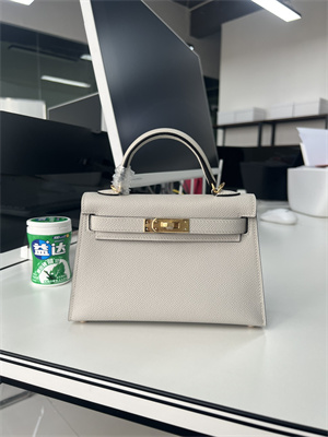 Kelly Mini II Bag Epsom Leather Gold/Silver Hardware In Gris Perle Color HS