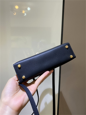 Kelly Mini II Bag Epsom Leather Gold/Silver hardware In Black Color