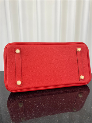 Bir.kin Bag TOGO Leather 25/30/35CM Gold/Silver Hardware In Red Color HS