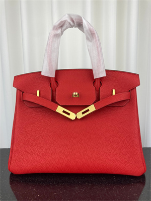 Bir.kin Bag TOGO Leather 25/30/35CM Gold/Silver Hardware In Red Color HS