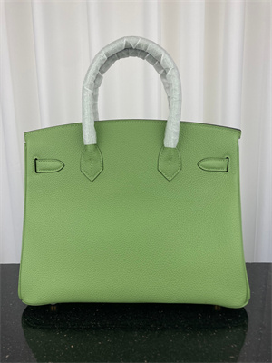 Bir.kin Bag TOGO Leather 25/30/35CM Gold/Silver Hardware In Vert Criquet Color HS