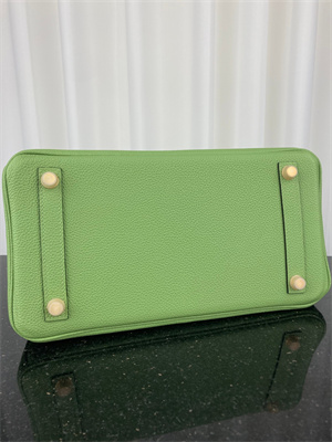 Bir.kin Bag TOGO Leather 25/30/35CM Gold/Silver Hardware In Vert Criquet Color HS