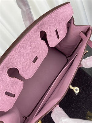 Bir.kin Bag TOGO Leather 25/30/35CM Gold/Silver Hardware In Pink Color HS