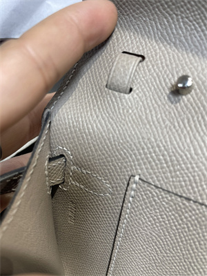 Kelly Classique To Go wallet Epsom Leather Silver Tone Metal In Gris Asphalte Color HS