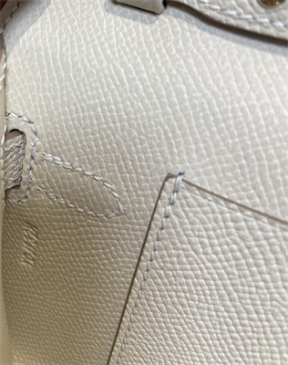 Kelly Classique To Go wallet Epsom Leather Silver Tone Metal In Craie Color HS