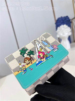 L.V Victorine Wallet Vivienne Holidays Damier Azur N40506