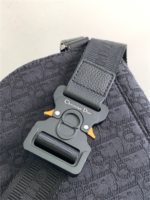 Di.or Saddle Pouch Black Oblique Jacquard and Grained Calfskin