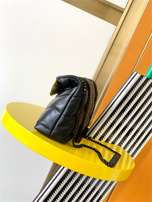 Y.S.L TOY PUFFER In Nappa Lambskin Black Tone Metal Black Color