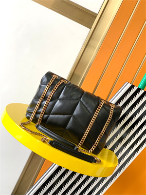 Y.S.L TOY PUFFER In Nappa Lambskin Gold Tone Metal Black Color