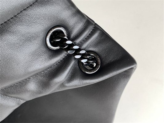 Y.S.L PUFFER MEDIUM In Nappa Lambskin Black Tone Metal Black Color