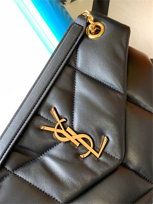 Y.S.L PUFFER SMALL  In Nappa Lambskin Gold Tone Metal Black Color