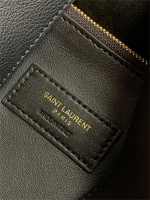 Y.S.L LE 5 A 7 Supple Large HOBO BAG In Black Leather