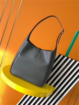 Y.S.L LE 5 A 7 Supple SMALL HOBO BAG In Dk Grey Leather