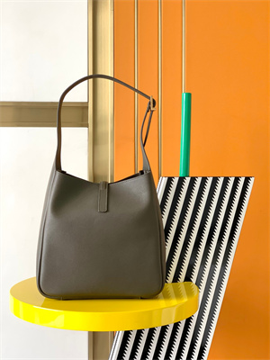 Y.S.L LE 5 A 7 Supple SMALL HOBO BAG In Dk Green Leather