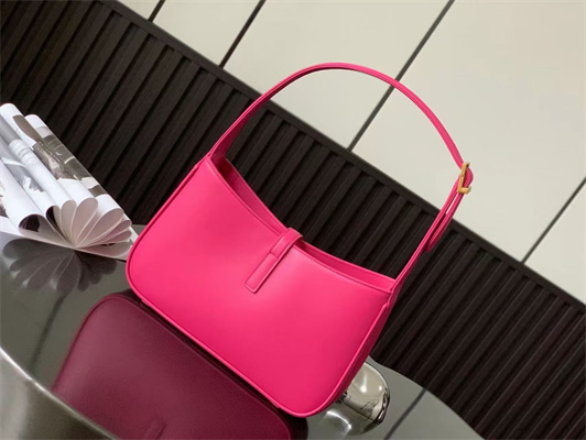 Y.S.L LE 5 A 7 HOBO BAG In Fuchsia Smooth Leather
